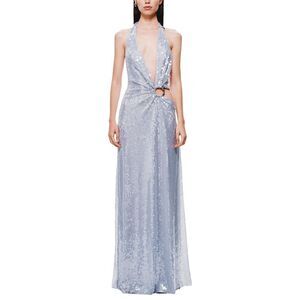 misha sisal one-shoulder twist mesh maxi dress MISHA Sisal One-Shoulder Twist Mesh Maxi Dress